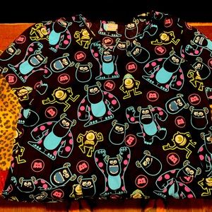 Monsters Inc scrub top. XL.